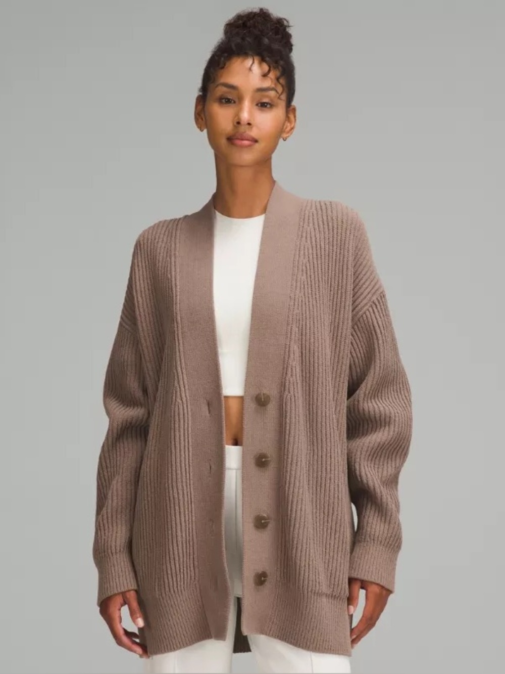 NWT LULULEMON Knit Button Front Cardigan Sweater Chunky Oversize Grandpa Fit S